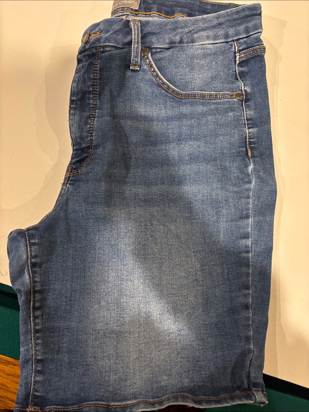 Falls Creek Women's Blue Denim Bermudas 16, lots of wear left